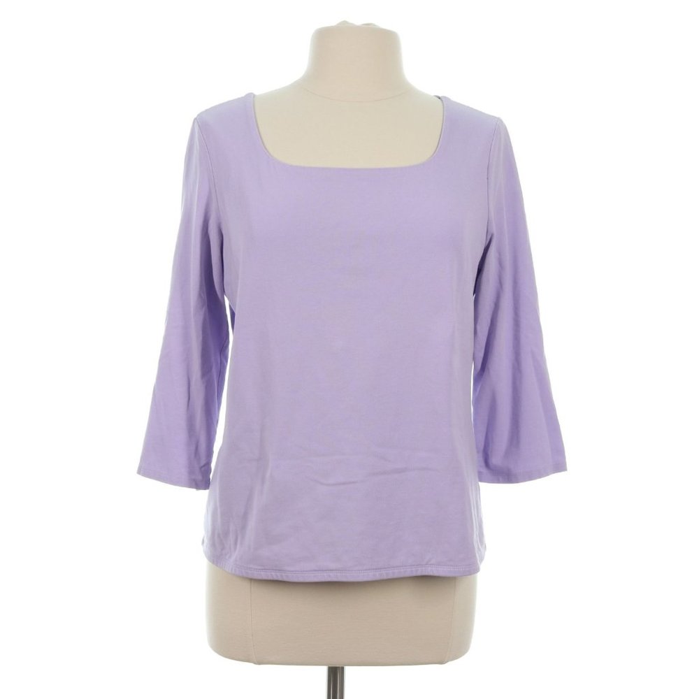 J. Jill Women's Purple Super Soft Square Neck T-Shirt Top